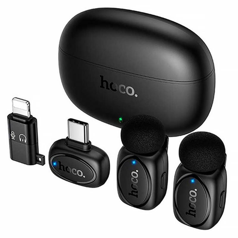 Петличный беспроводной микрофон Hoco L19 Graceful dual-mic 2in1 (Lightning/Type-C) Херсон - зображення 2