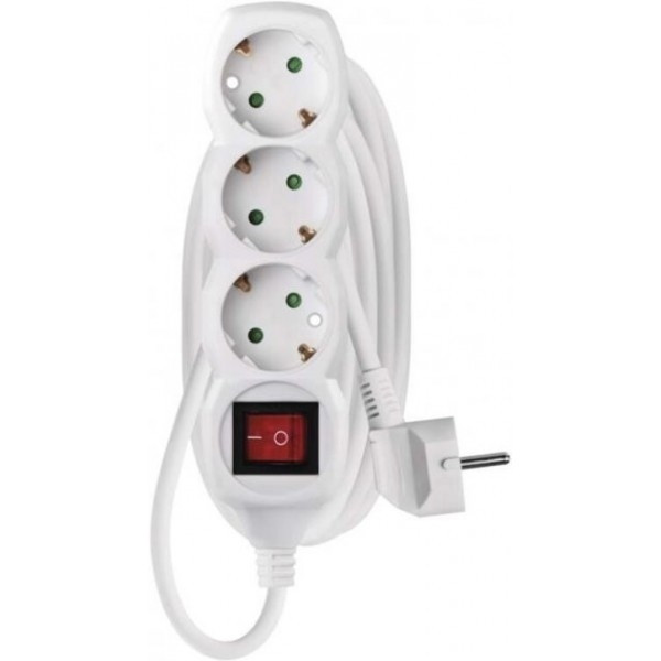 Фільтр живлення Emos з вимикачем 3 розетки 3 м White (P1323) Харьков - изображение 2