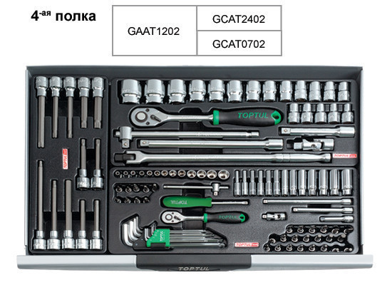 Тележка инструментальная с набором инструментов TOPTUL (Pro-Line) 7 секций 227ед. GCAJ0012 Харьков - изображение 5