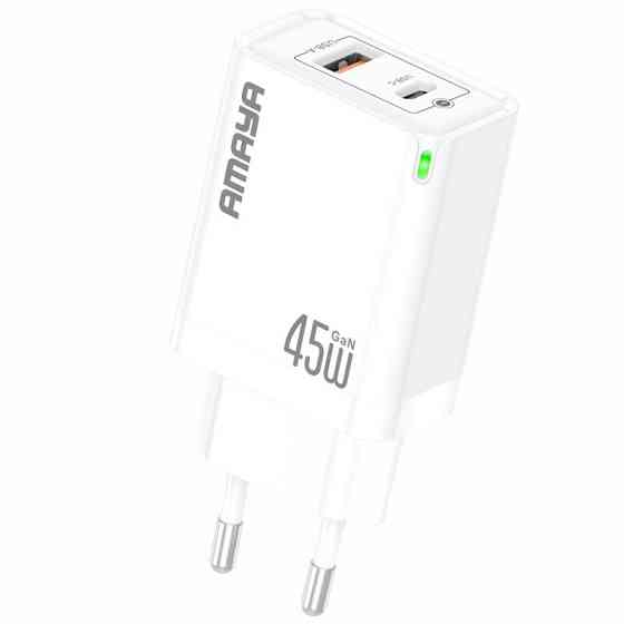 СЗУ Amaya E45D PD45W+QC3.0 GaN (1USB-A/1C) Херсон