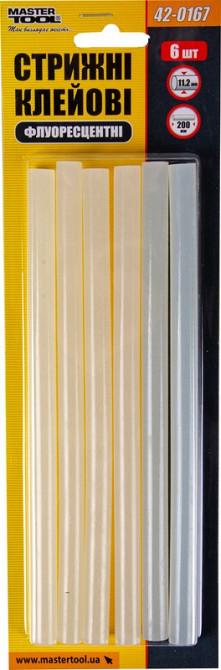 Стержни клеевые MASTERTOOL 11.2х200 мм 6 шт флуоресцентные 42-0167 Харків - зображення 2