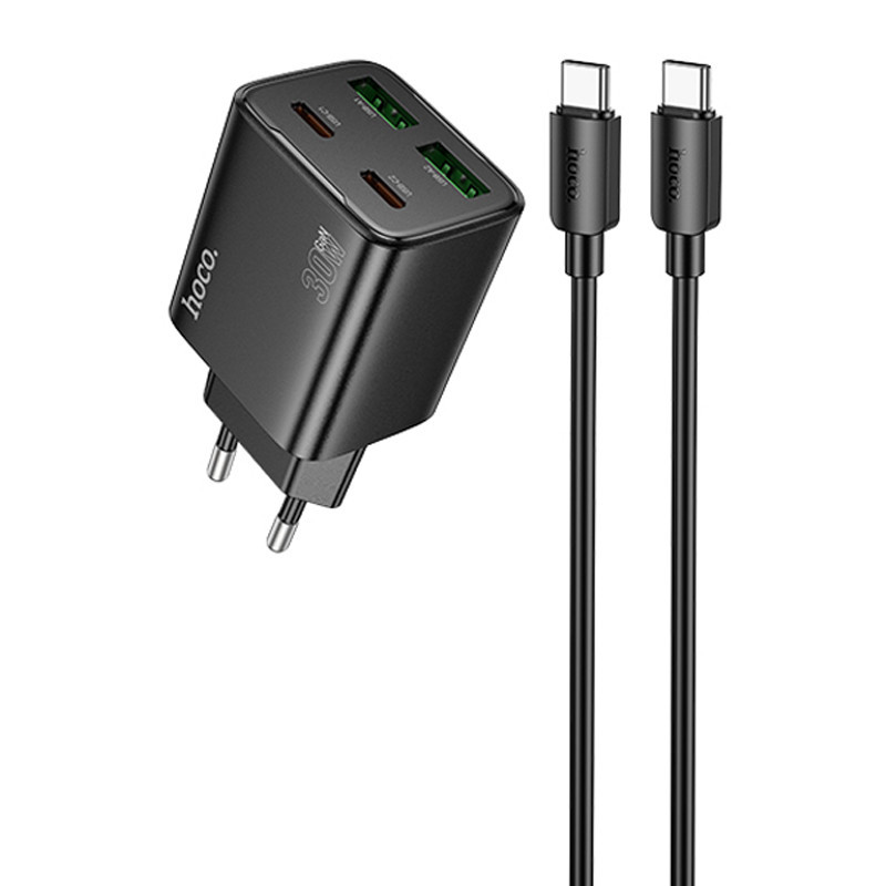 СЗУ Hoco N56 Fundador PD30W four-port (2USB-A/2C) + кабель Type-C to Type-C Херсон - зображення 1