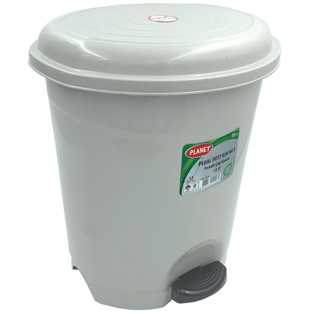 Ведро для мусора с педалью Planet №3 12 л серый Київ - зображення 1