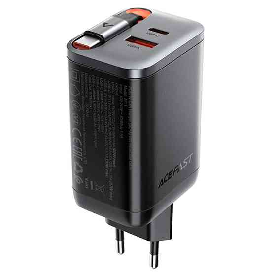СЗУ Acefast A111 GaN PD67W+QC3.0 (1USB-A/1C) + Retractable Cable Type-C Херсон