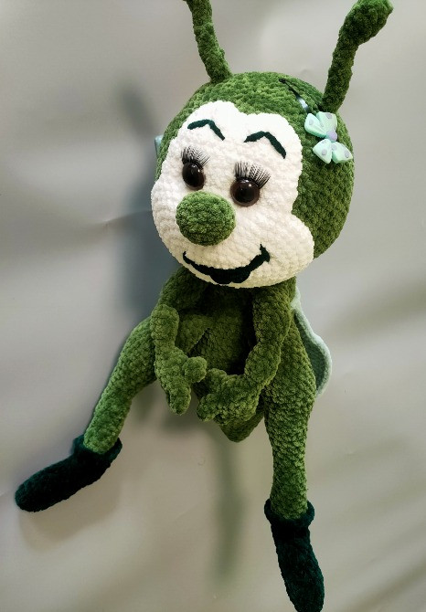 Іграшка м'яка в'язана Коник цвіркун стрибунець велика 45 см подарунок hand made Нововолынск - изображение 3