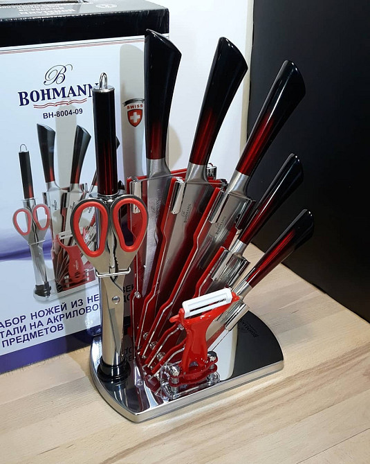 Набір кухонних ножів Bohmann BH-8004-09 9 предметів Київ - зображення 1