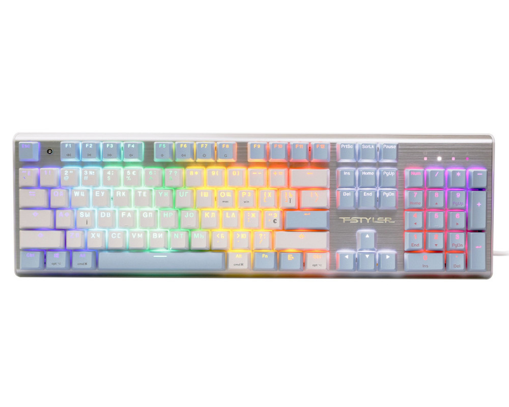 Клавиатура компьютерная проводная A4Tech Fstyler FS100(IcyBlue) голубая Київ - зображення 1