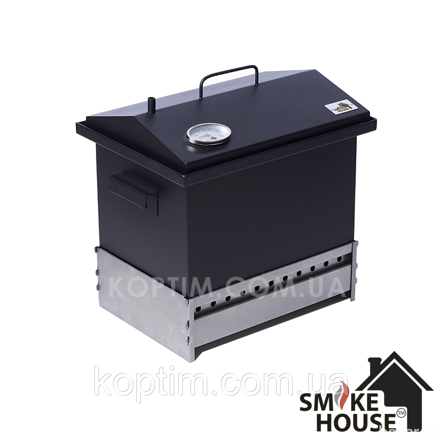 Коптильня с гидрозатвором для горячего копчения Smoke House M Thermo термометром Харків - зображення 6