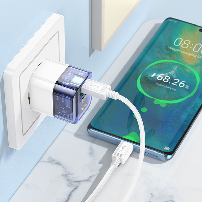 СЗУ Hoco C131A Platium PD30W+QC3.0 (1USB-A/1C) Херсон - зображення 3