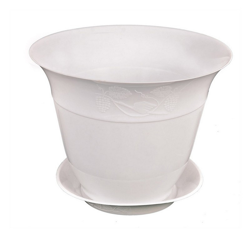 Горшок цветочный ГОСПОДАР "МОЛДАВИЯ" Ø25 см белый 92-8045 Харьков - изображение 1