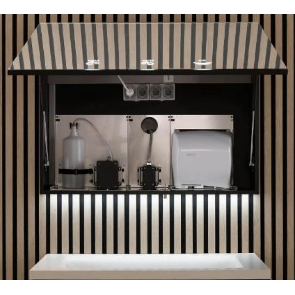 3-модульный шкаф: водопроводный кран + дозатор мыла + сушилка для рук BTM02 Киев - изображение 2