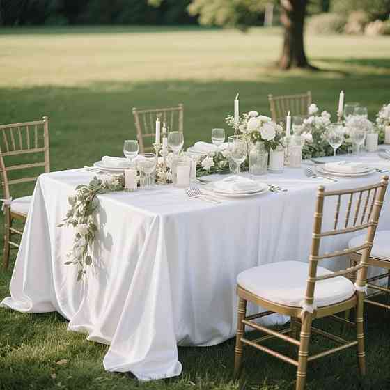 Скатерть банкетная праздничная Leeseph 240х400см белая Одеса