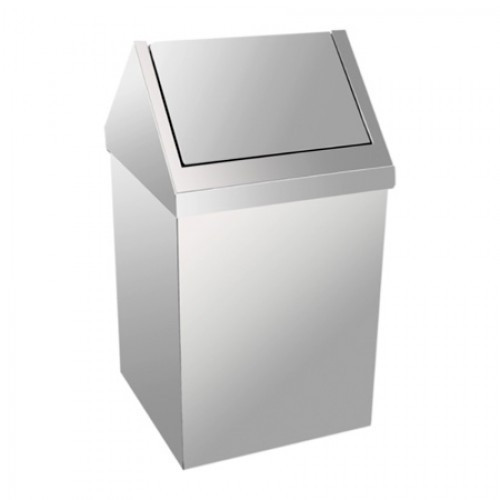 Урна из нержавеющей стали с квадратной поворотной крышкой,сатиновая,36 л (0234) Київ - зображення 1