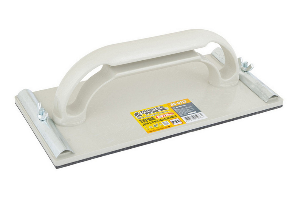 Терка пластиковая для абразивной сетки MASTERTOOL 106×226 мм жесткая платформа PVC 4 мм цельнолитая  Харьков - изображение 1