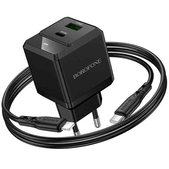 СЗУ Borofone BN19 Intenso PD20W+QC3.0 (1USB-A/1C) + кабель Type-C to Lightning Херсон