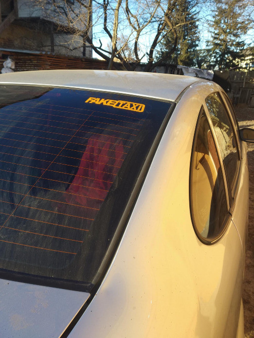 Наклейка на авто-мото FakeTaxi Жёлтая светоотражающая Борисполь - изображение 6