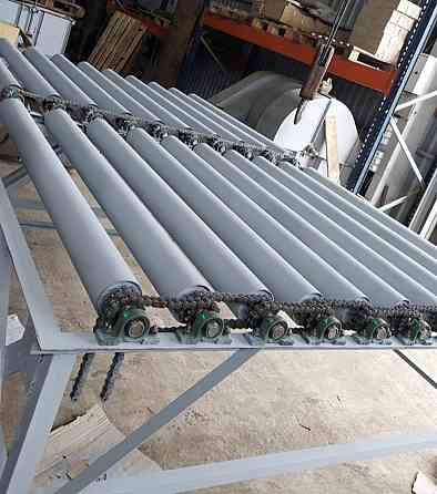 Транспортер роликовый (рольганг). Рольганг приводной. Рольганг Привідний роліковий Київ