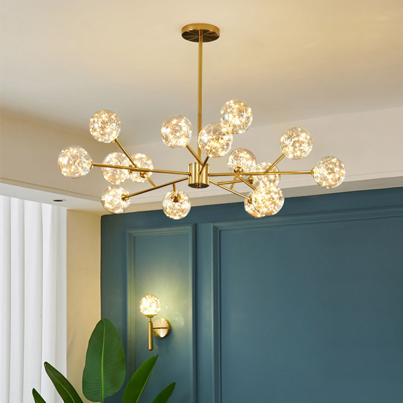 Люстра стельова LED AOC19/15-ab+led-k Латунь 42-72х110х110 см. Киев - изображение 1