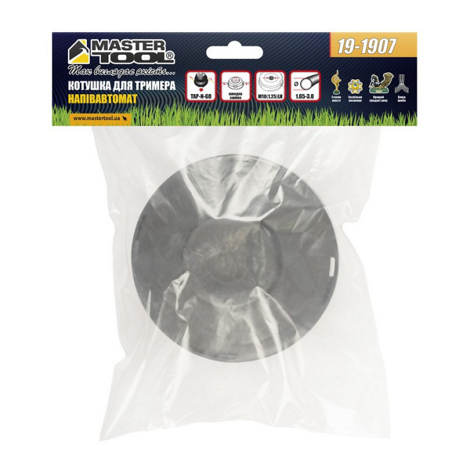 Катушка для триммера MASTERTOOL полуавтоматическая ABS пластик M10х1.25 FLH 19-1907 Харьков - изображение 2