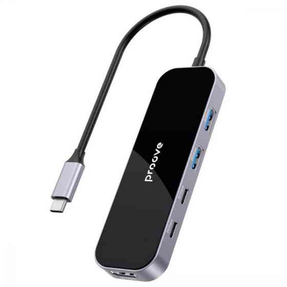 USB HUB Proove Shadow (2*USB3.0 + Type-C + PD100W + HDMI) Dark Gray (HBSW10221205) (Код товару:41973 Харків