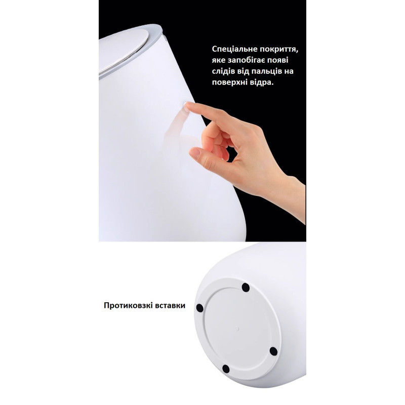 Сенсорное ведро для мусора JAH 8 л круглое Waterproof белое Киев - изображение 4