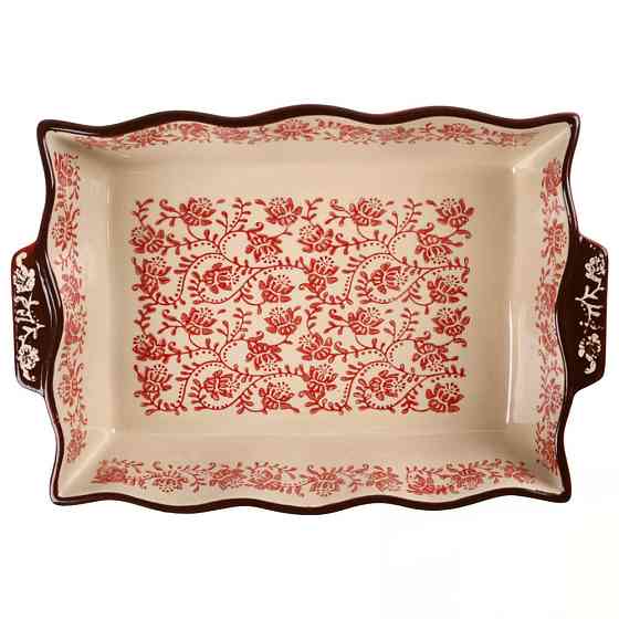 Керамическая форма для запекания Ornament 31*21.5*7см красная Одесса