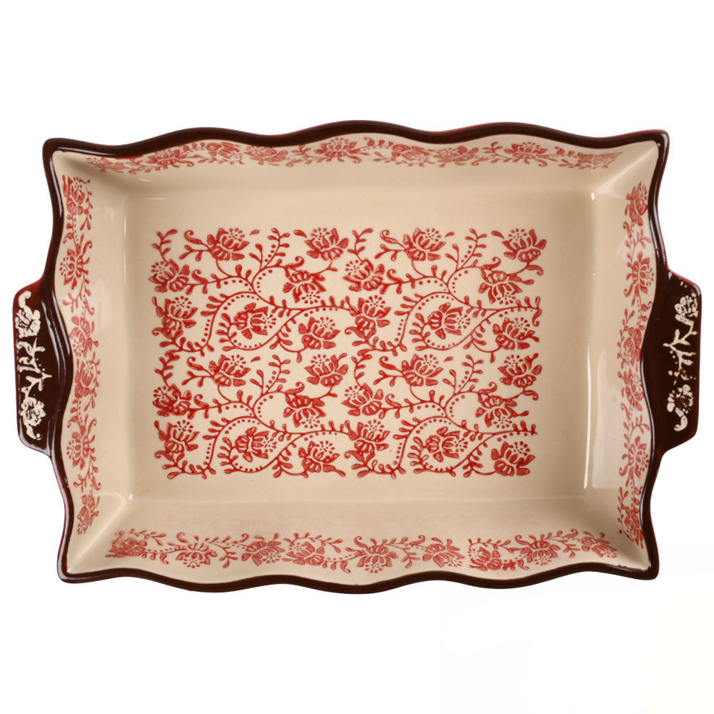 Керамическая форма для запекания Ornament 31*21.5*7см красная Одесса - изображение 4