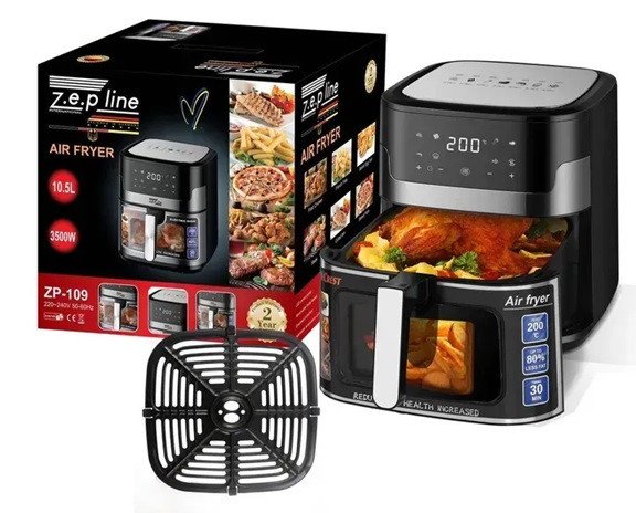 Аэрогриль мультипечь на два тэна с силиконовой формой в подарок Zepline ZP-109A 12 л 4200 Вт Київ - зображення 3
