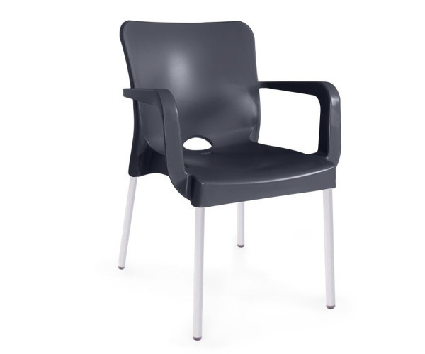 Стілець Флора пластиковий чорний Дніпро - зображення 1