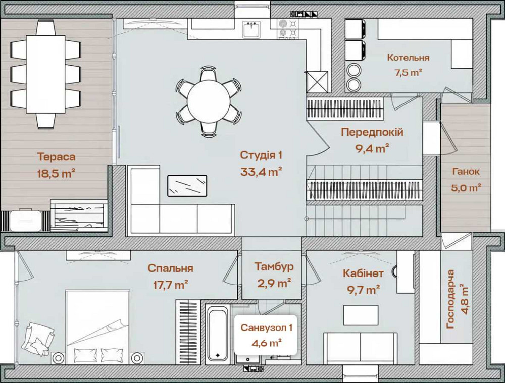 продажа 5-к коттедж Обуховский, Подгорцы, 313830 $  - зображення 7