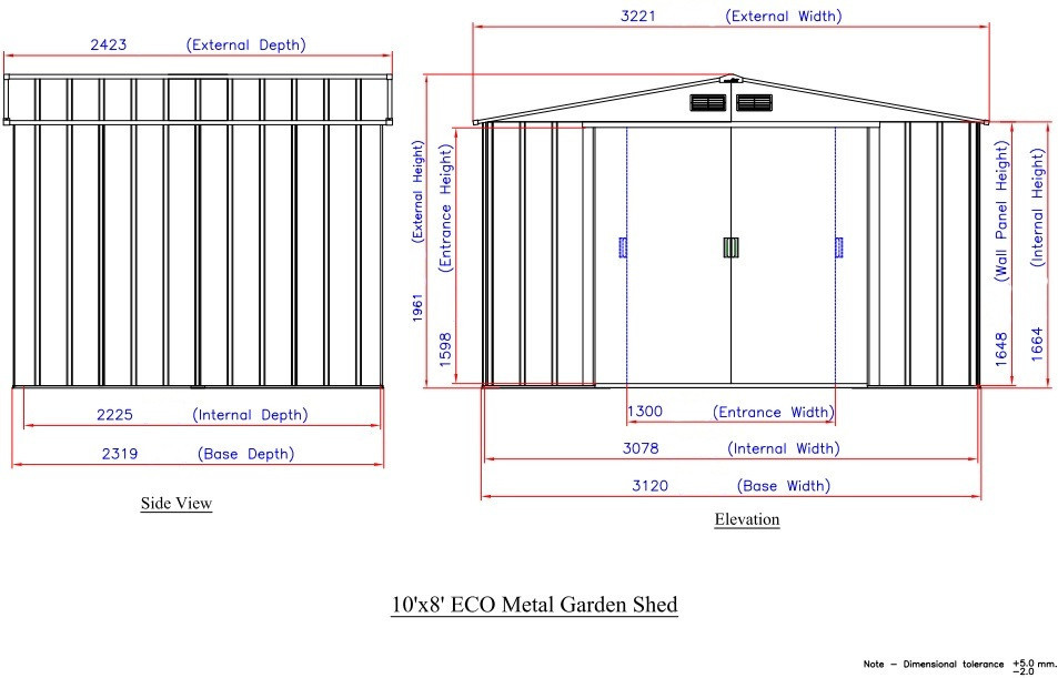 Сарай металлический ECO 320x241x196 см серый с белым Киев - изображение 12