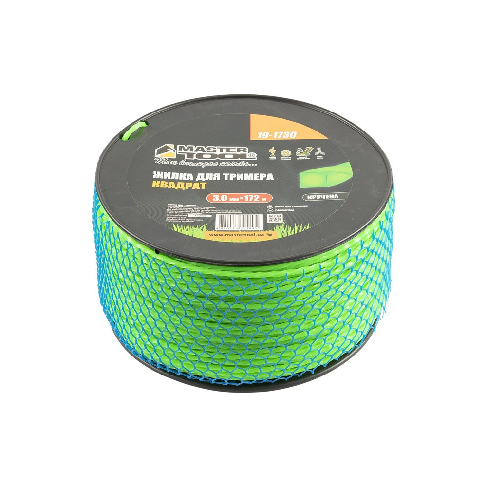 Леска для триммера MASTERTOOL КВАДРАТ КРУЧЕННЫЙ 3,00 мм 172 м катушка 19-1730 Харків - зображення 1