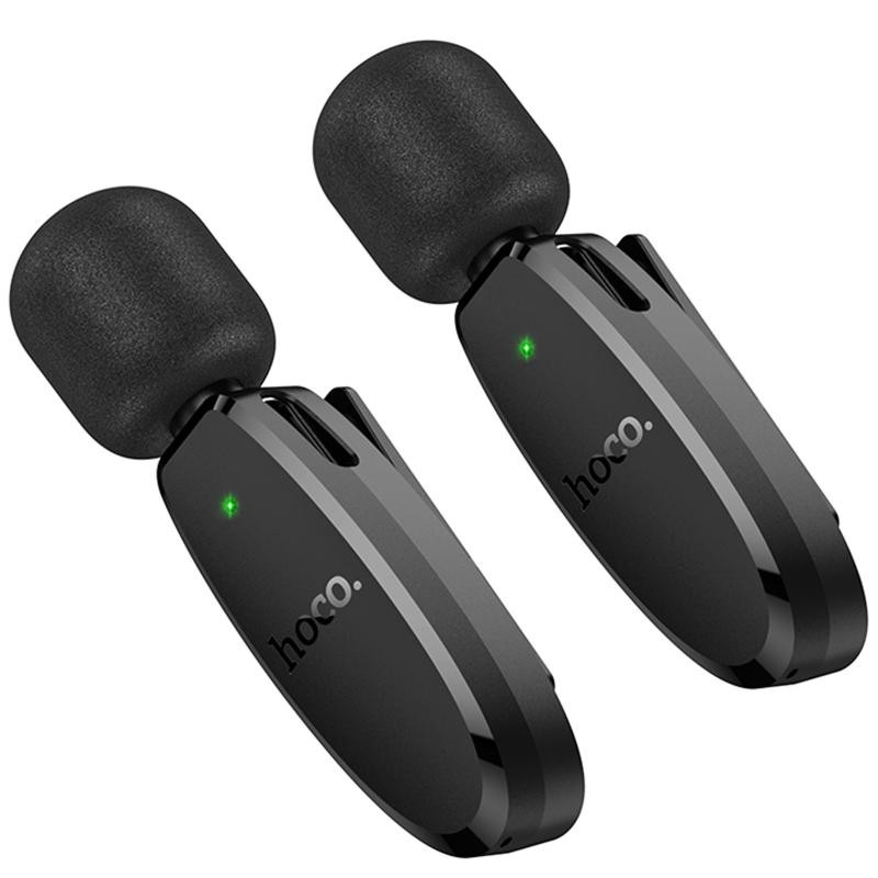 Петличный беспроводной микрофон Hoco L15 Dual-mic clip-on wireless digital (Lightning/Type-C) Херсон - зображення 3
