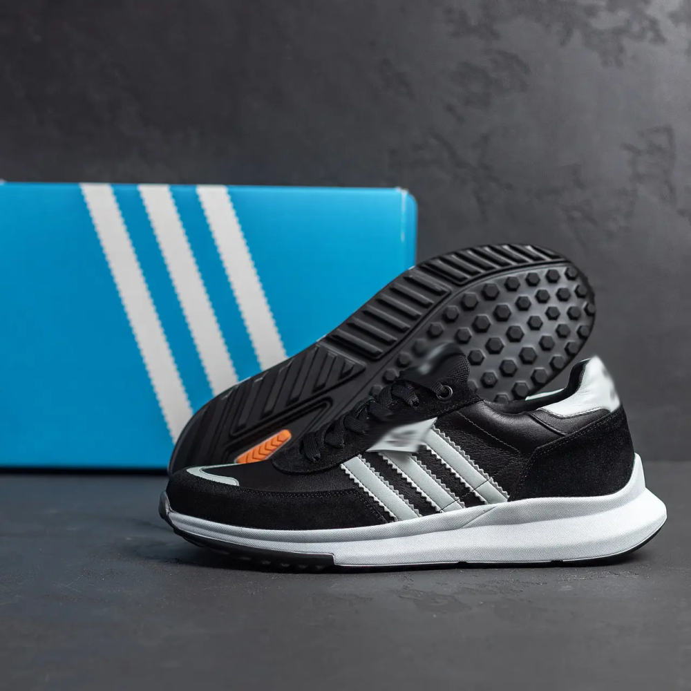 Мужские кожаные кроссовки Retropy Black Київ - зображення 8