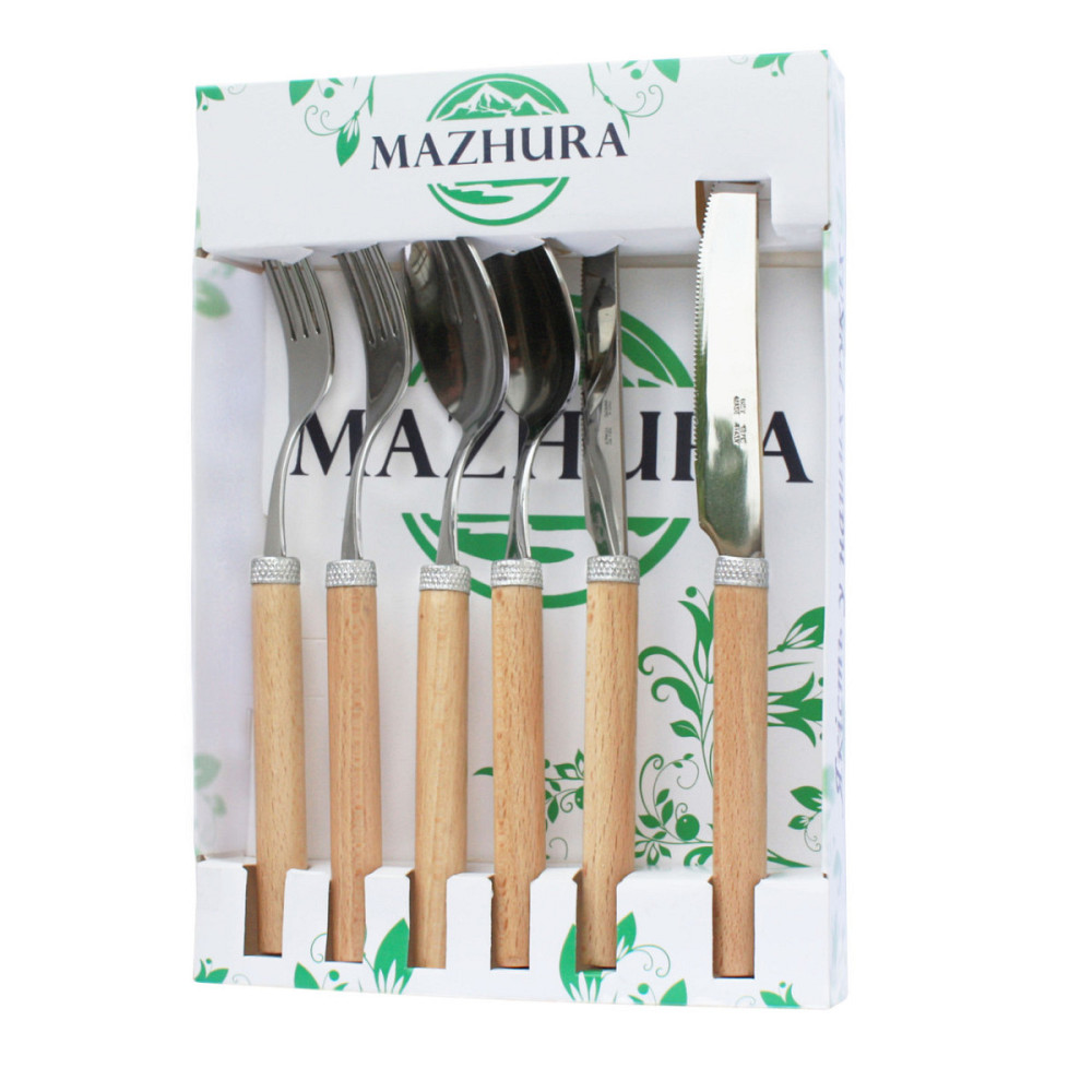 Набір столових приладів Mazhura Beech Wood MZ-505668 6 предметв Київ - зображення 1