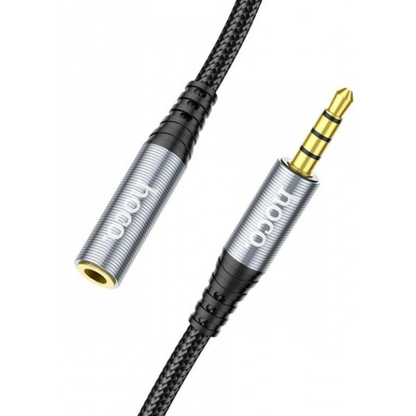Аудіо-кабель Hoco UPA20 3.5 audio Male to Female 1m Metal Gray Харків - зображення 4