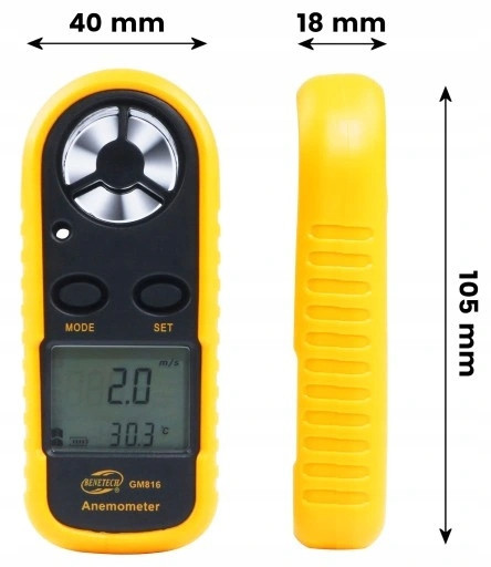 Цифровой анемометр 0,1-30м/с, -10-45°C BENETECH GM816 Харьков - изображение 10