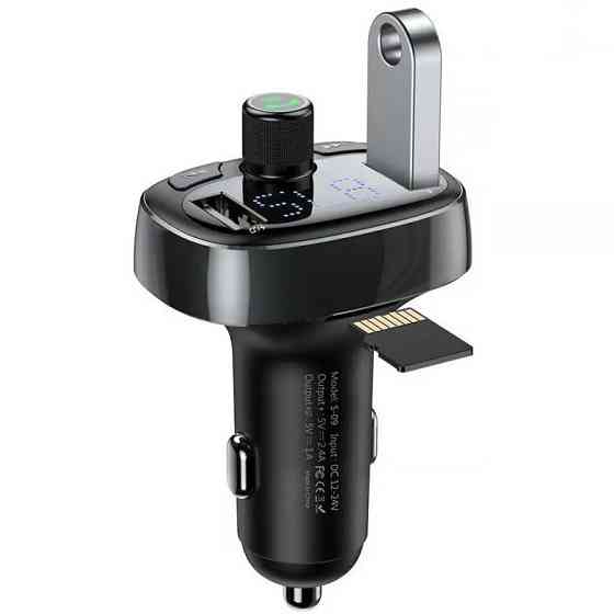 АЗУ FM модулятор Baseus S-09 Overseas Edition 3.4A (2USB-A) (CCMT000301) Херсон