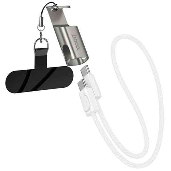 Дата кабель Hoco X126 Experto Type-C to Type-C 60W + Phone Holder & Lanyard (0.35m) Херсон