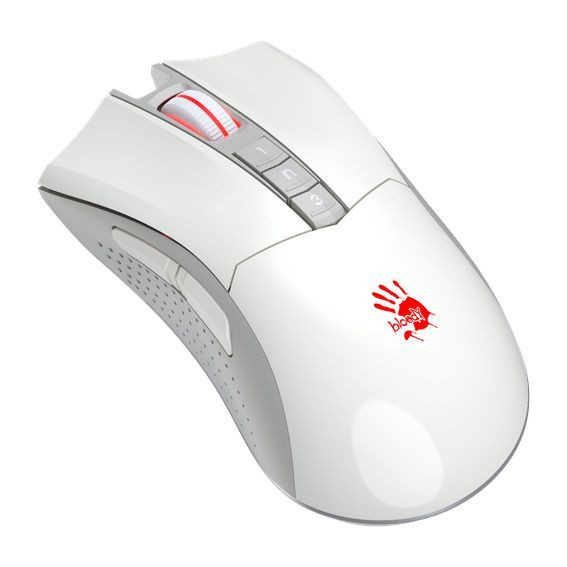 Мышь компьютерная безпроводная Bloody R90 Plus Greyish White белая Київ - зображення 2