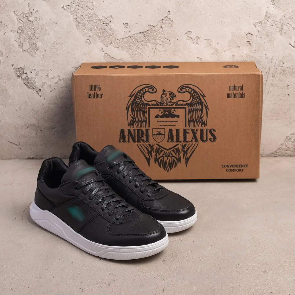 Мужские кожаные кроссовки Baseshot Black Київ - зображення 5