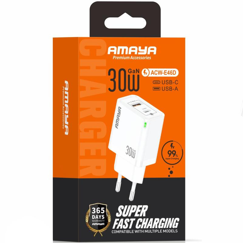 СЗУ Amaya E46D PD30W+QC3.0 GaN (1USB-A/1C) Херсон - изображение 2