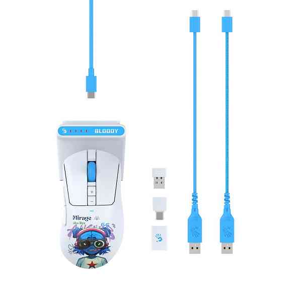 Мышь компьютерная безпроводная Bloody R73 Ultra Duo Nyx Mirage (4711421002363) белая Київ