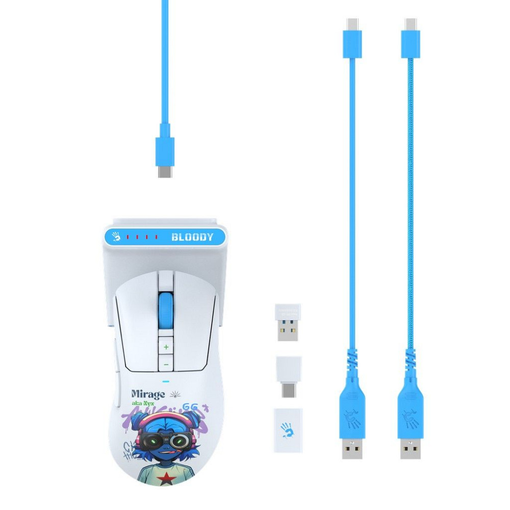 Мышь компьютерная безпроводная Bloody R73 Ultra Duo Nyx Mirage (4711421002363) белая Киев - изображение 2