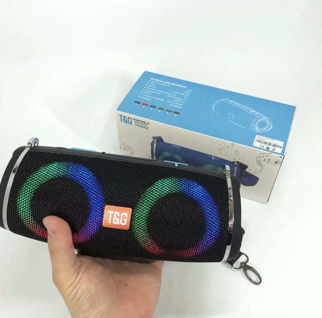 Колонка портативная Bluetooth T&G TG642 black черная Київ - зображення 3