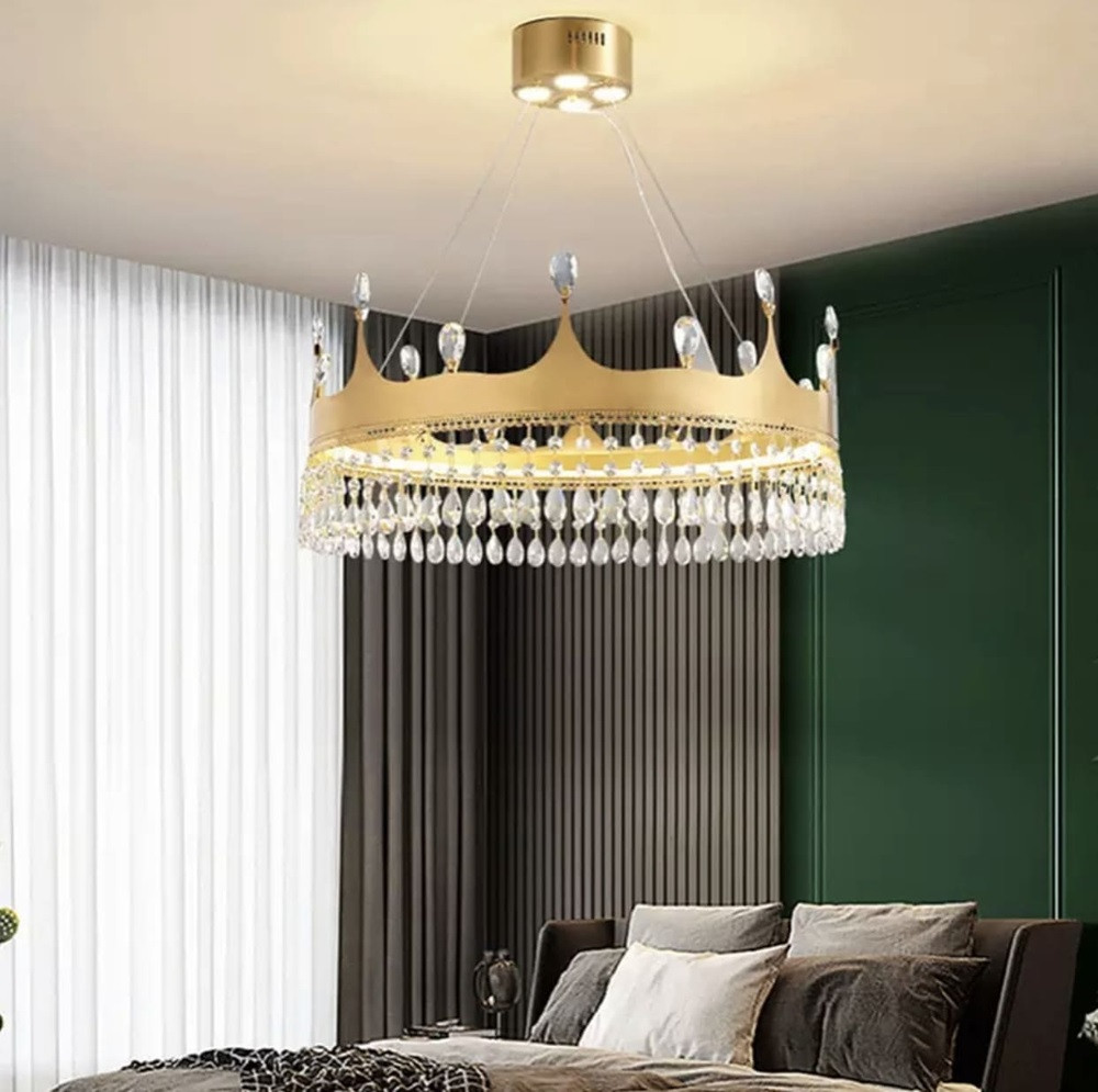 Люстра стельова LED NO10-600-k Золото 40-130х60х60 см. Киев - изображение 1