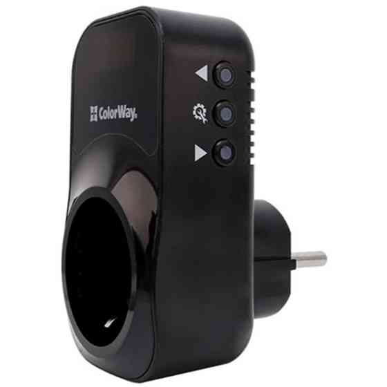 Реле напруги ColorWay (16A/3680W) 150V-210V/230V-280V DS1 Black (CW-VR16-04D) Харків