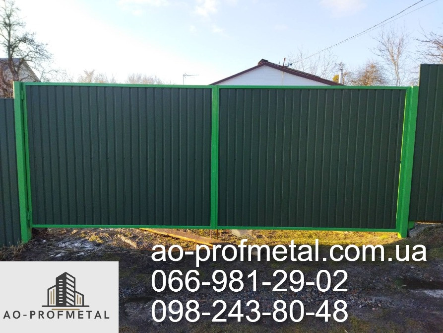 Металлопрофиль для забора RAL 6020 мат. Київ - зображення 2
