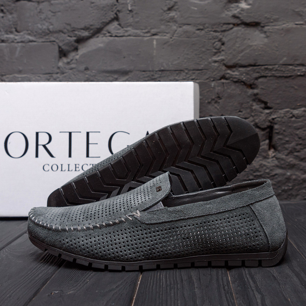 Мужские летние кожаные мокасины Legges Graphite перфорация Киев - изображение 10