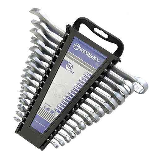 Набор ключей комбинированных 6-22 мм 15 ед. на холдере СТАНДАРТ NKK15ST Харків